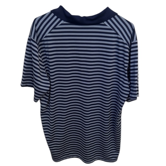 🌺NIKE Dri-Fit Men's Blue Striped Polo Shirt Size L — Perfect for Golf Season!🌺 - Picture 2 of 7